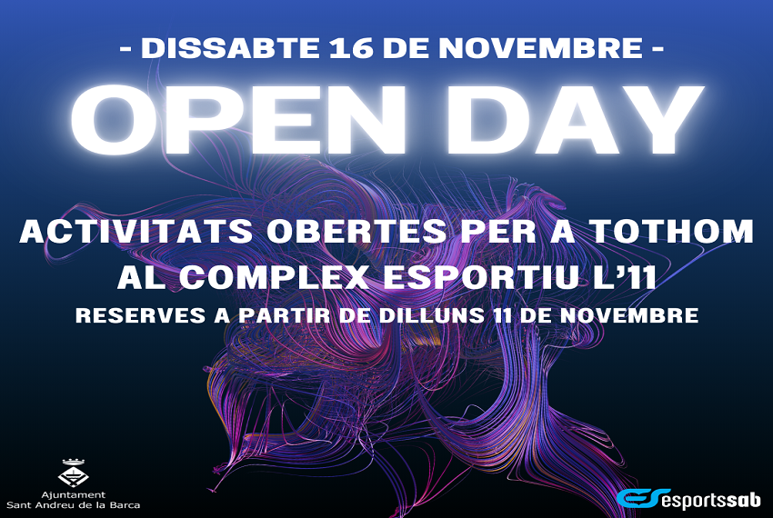 Imatge de la notícia: Open Day dissabte 16 de novembre al Complex Esportiu L'11